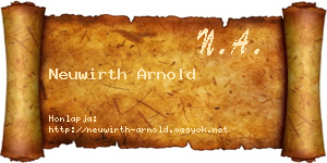 Neuwirth Arnold névjegykártya